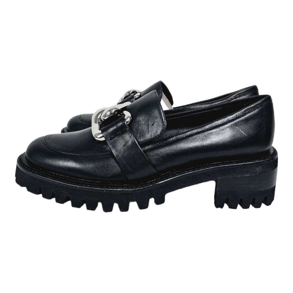 Aerosoles black chunky leather loafers 9 NWOT